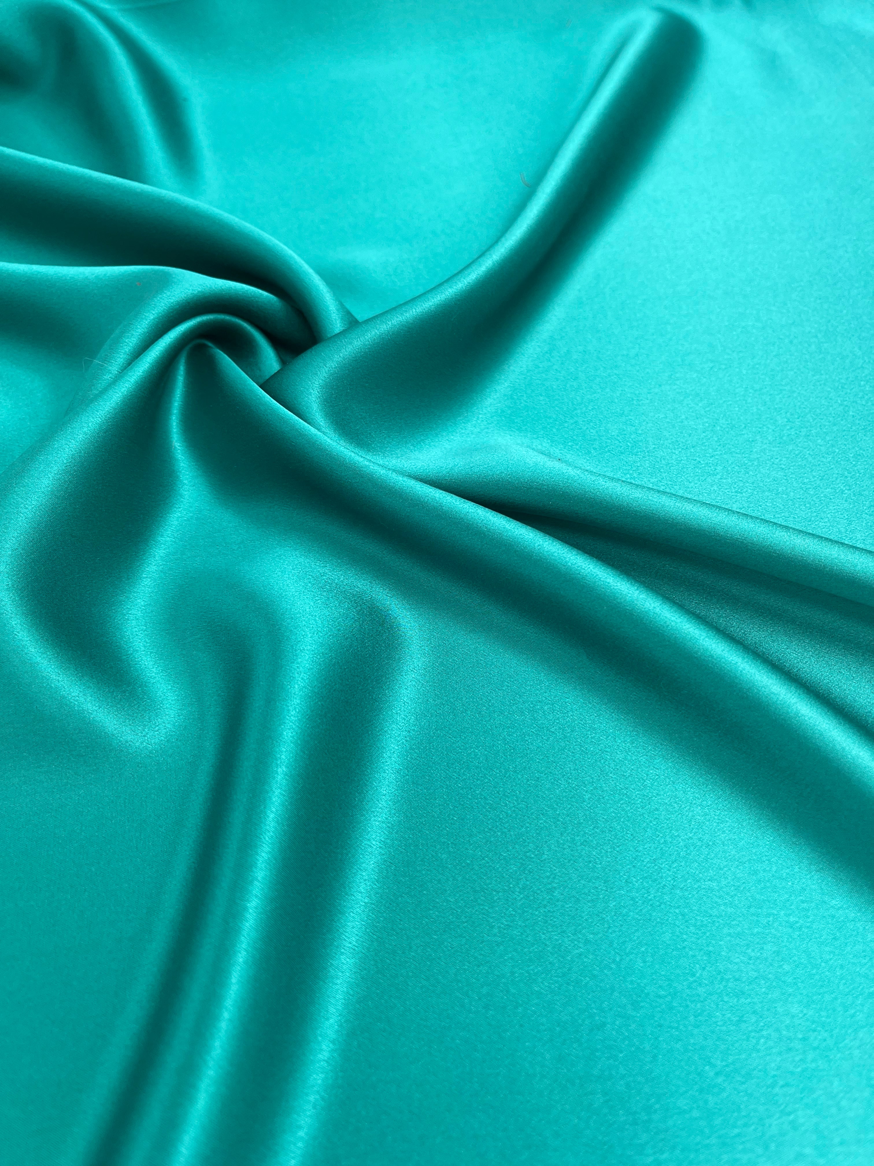 Emerald Green Satin Pure Silk, Silk By The Yard.