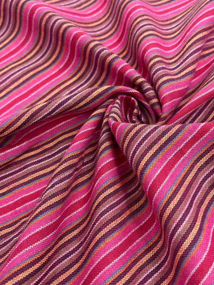 Organic Cotton Fabric By The Meter, Yarn Dyed Fabric With Pin Stripes.