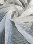 Transparent White Crinkle Effect Satin Pure Silk.