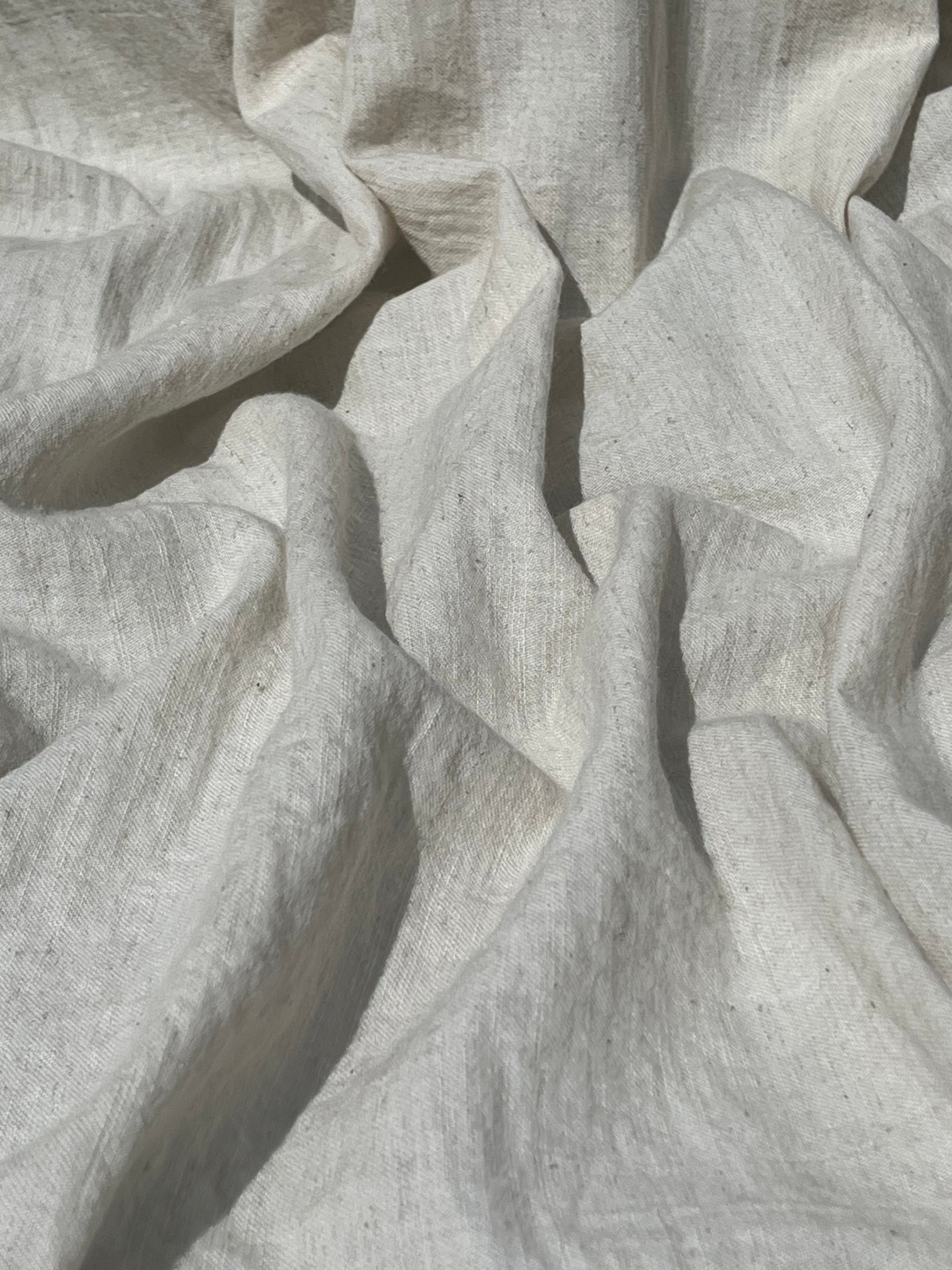 Neutral Unbleached Linen Organic Cotton Blended Fabric By The Meter.