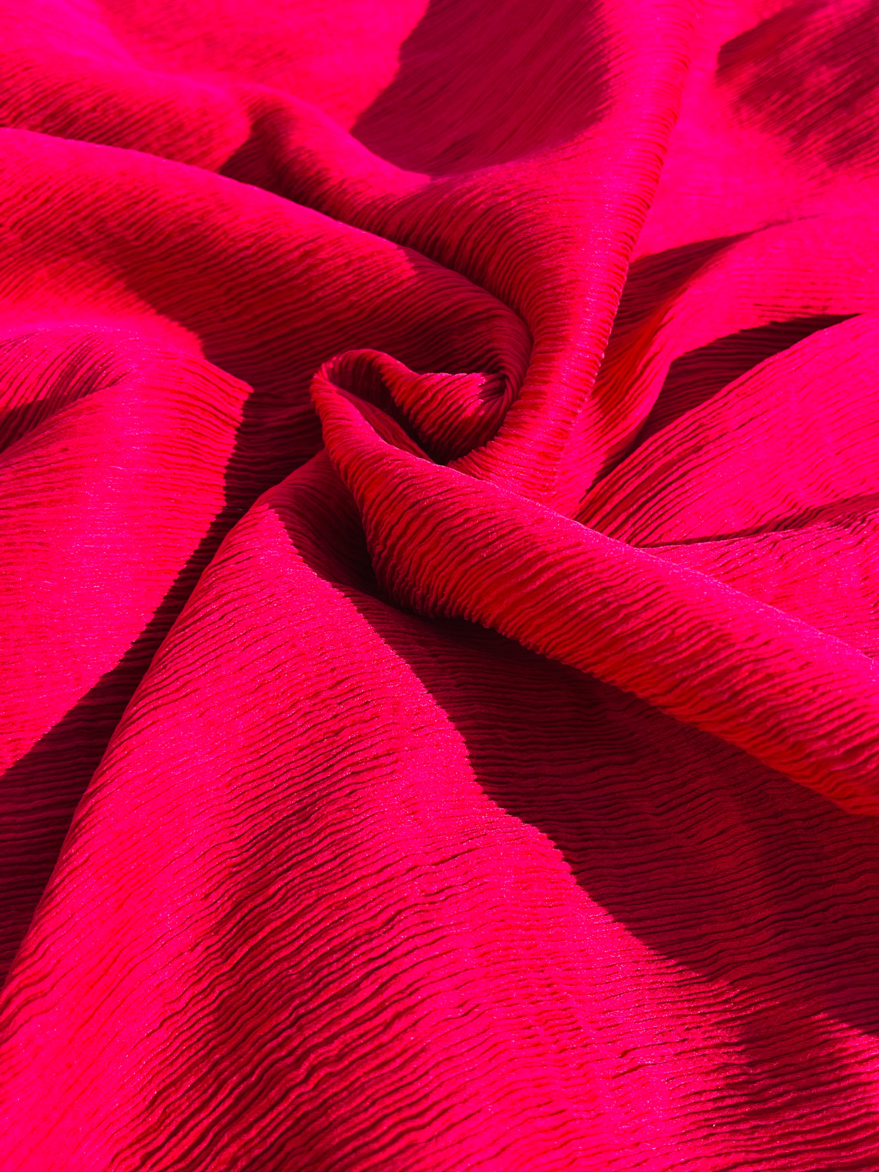 Fuchsia Pink Silk By The Yard, Natural Silk, Mulberry Silk, Crinkle Silk.