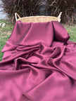Burgundy Red  / Wine Red Stoned Silk Satin.