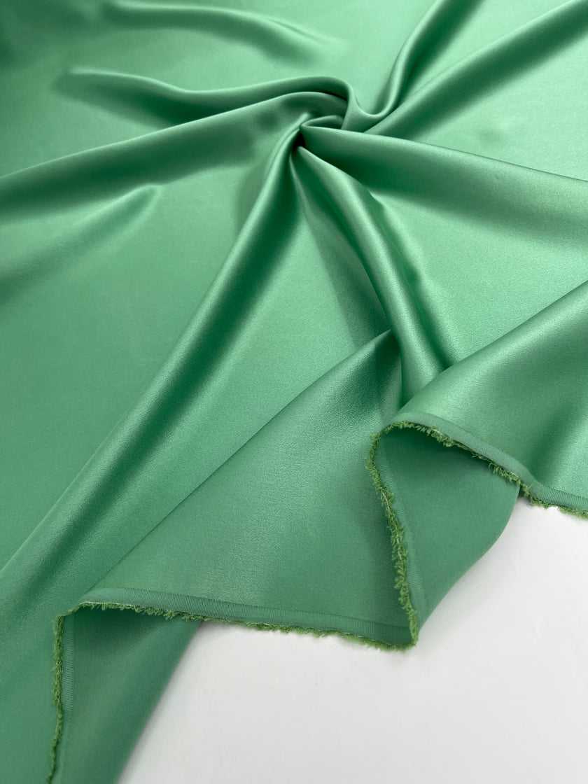Spearmint Green Satin Pure Silk, Silk By The Yard.