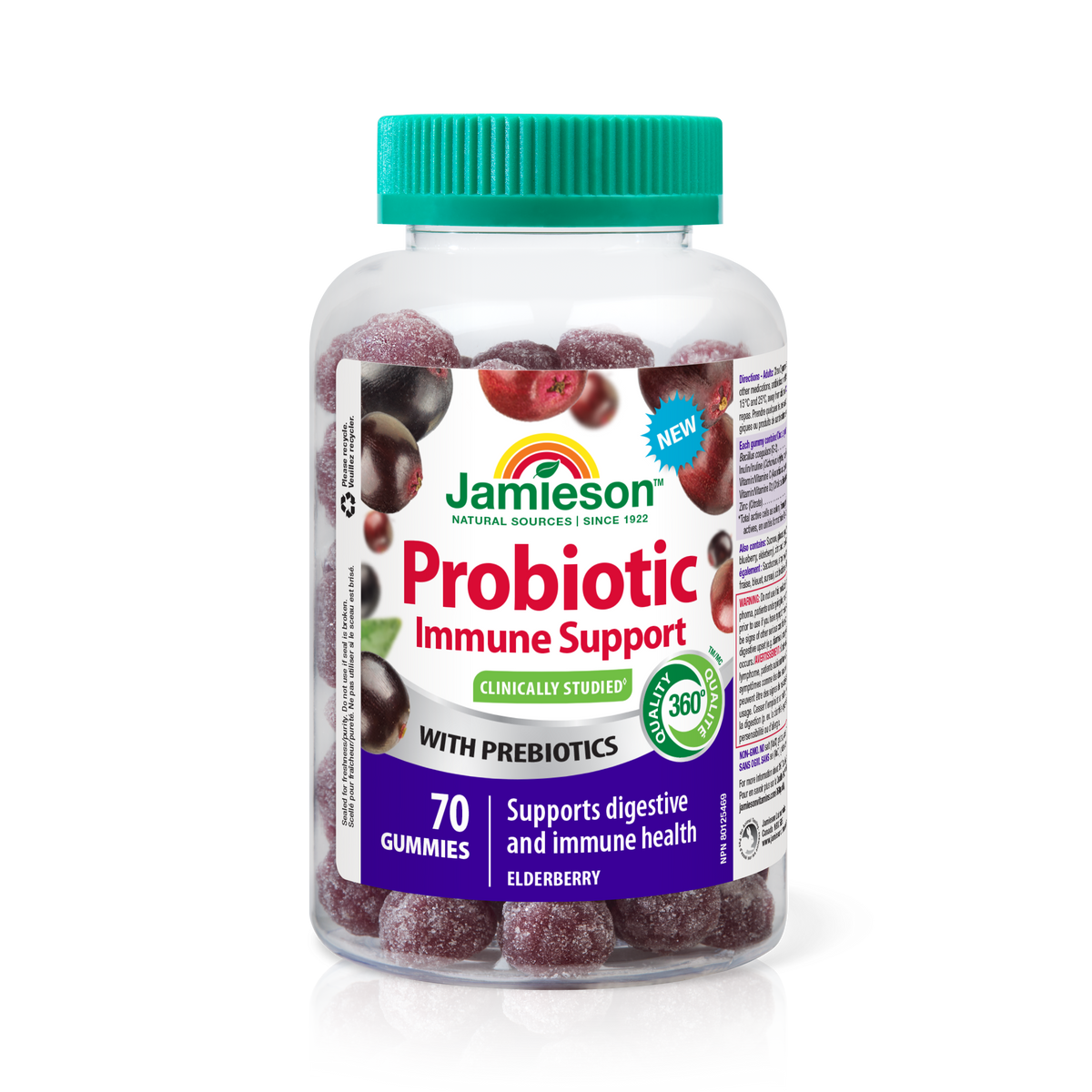 31000101 Jamieson Probiotic Immune Gummy Elderberry Flavour 70 Gummies 10000_R2064_GUM_ProbioticImmune_300cc_BTL_MAIN