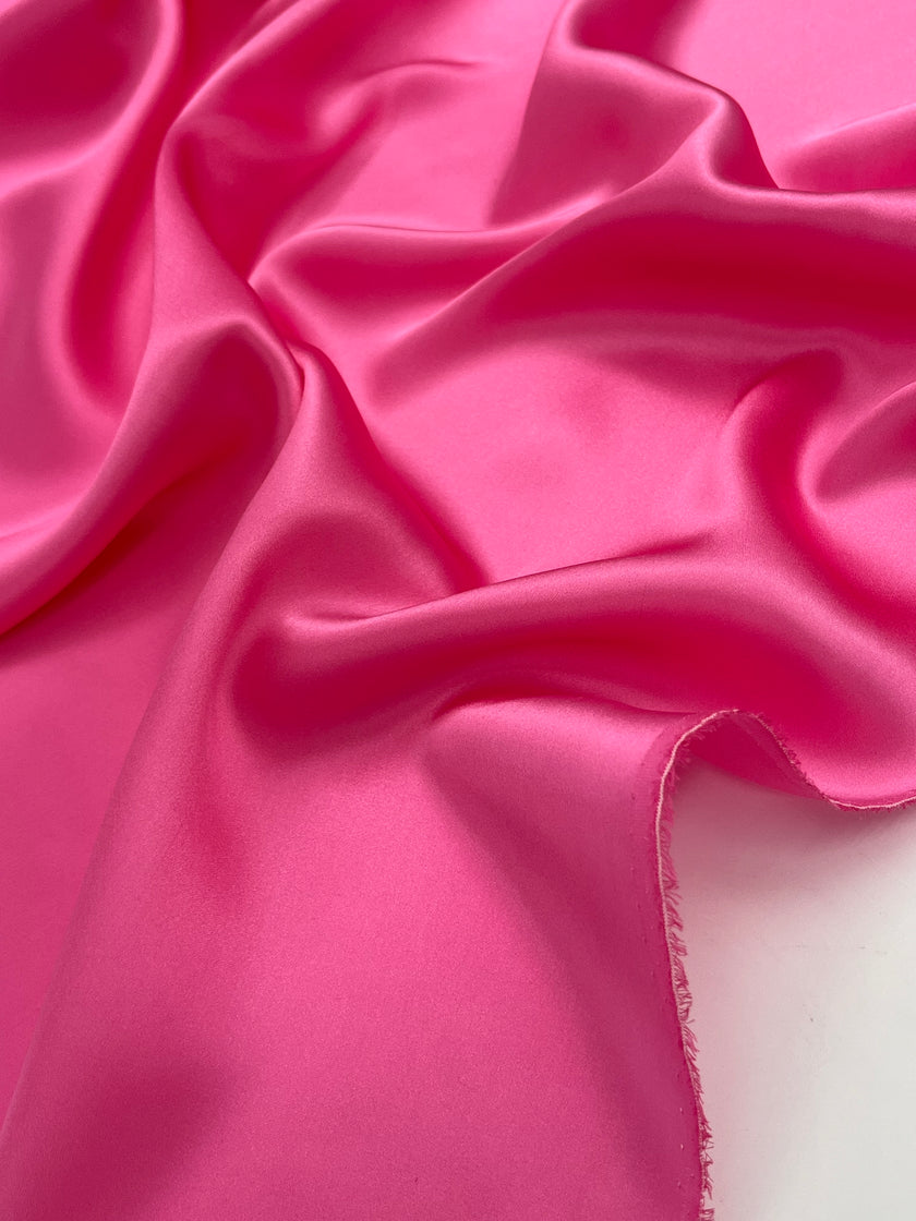 Pink Satin Pure Silk, Silk By The Yard, Silk Chiffon, Mulberry Silk.