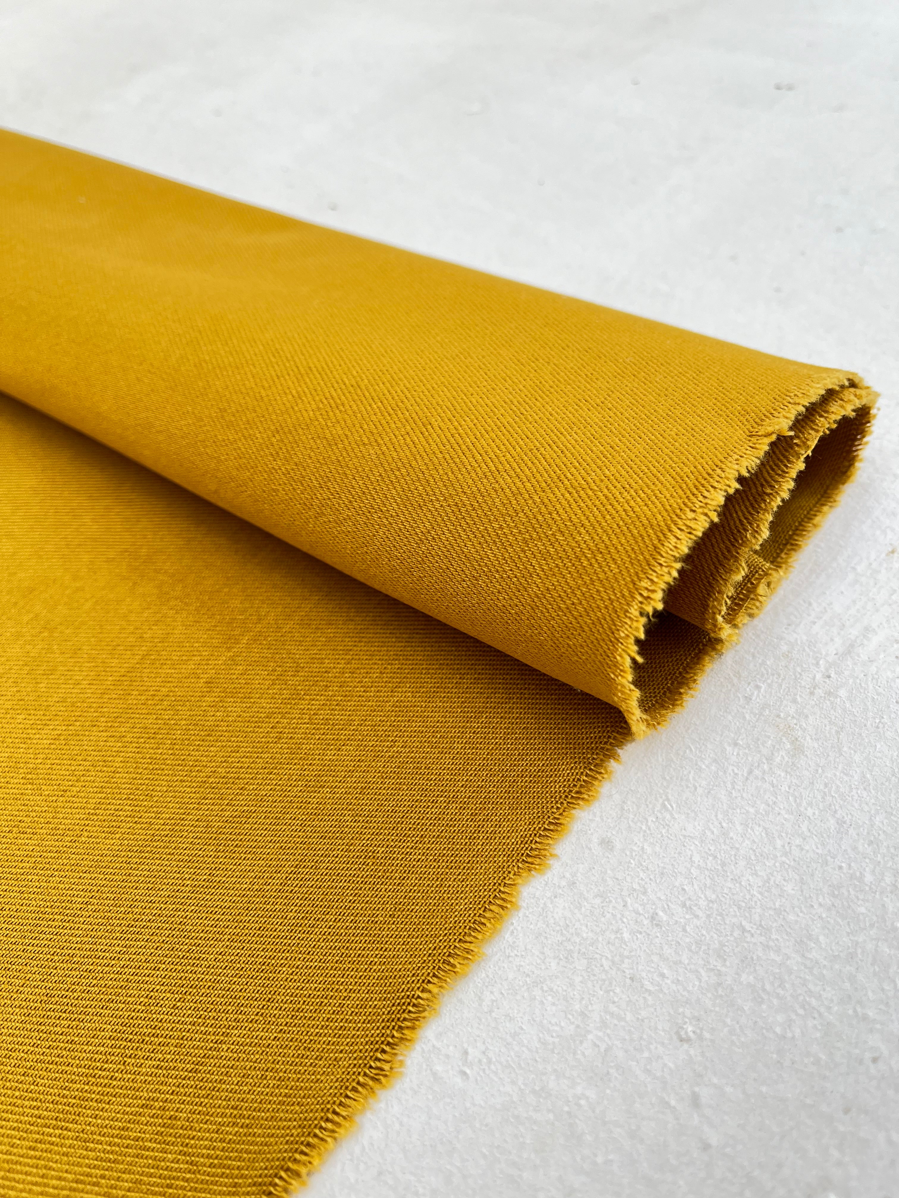 Mustard Yellow Heavy Weight Softened Thick Cotton Fabric By The Yard.