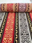 Ağır Gramajlı Kalın Jakarlı Pamuklu Kumaş Metre Başına 400/m2 - Döşemelik Geleneksel Anadolu Etnik Desenli - Döşemelik Kumaşlar. %70 Pamuk %30 Polyester - 140 cm Genişlik. Halı Dokuma. Çok Renkli Seçenekler, Sarı Mavi, Kırmızı Siyah Renk.