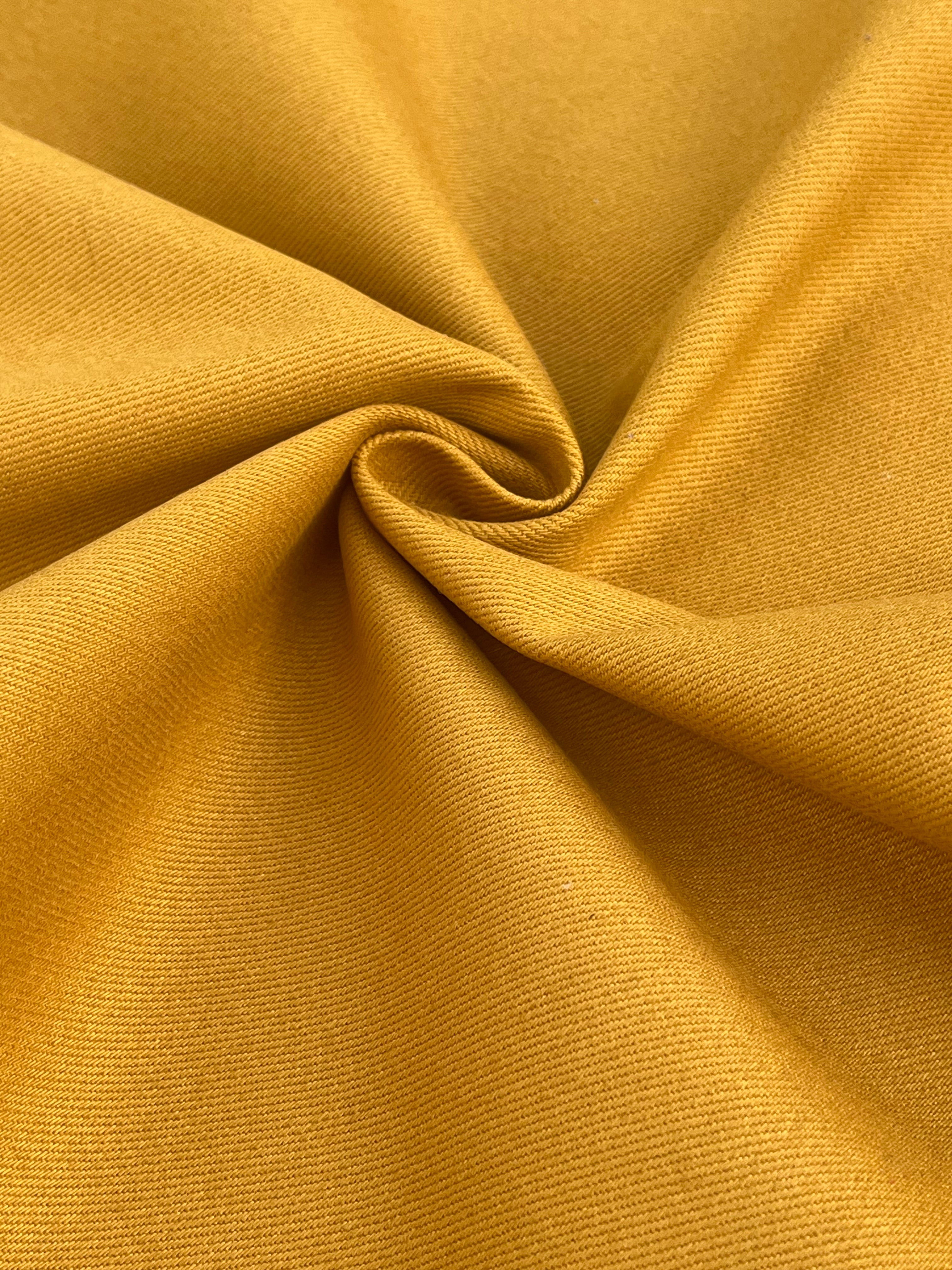 Mustard Yellow Heavy Weight Softened Thick Cotton Fabric By The Yard.