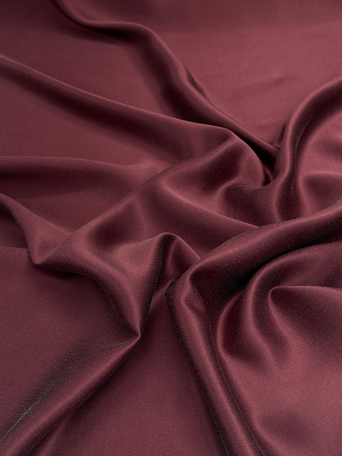 Burgundy Red  / Wine Red Stoned Silk Satin.