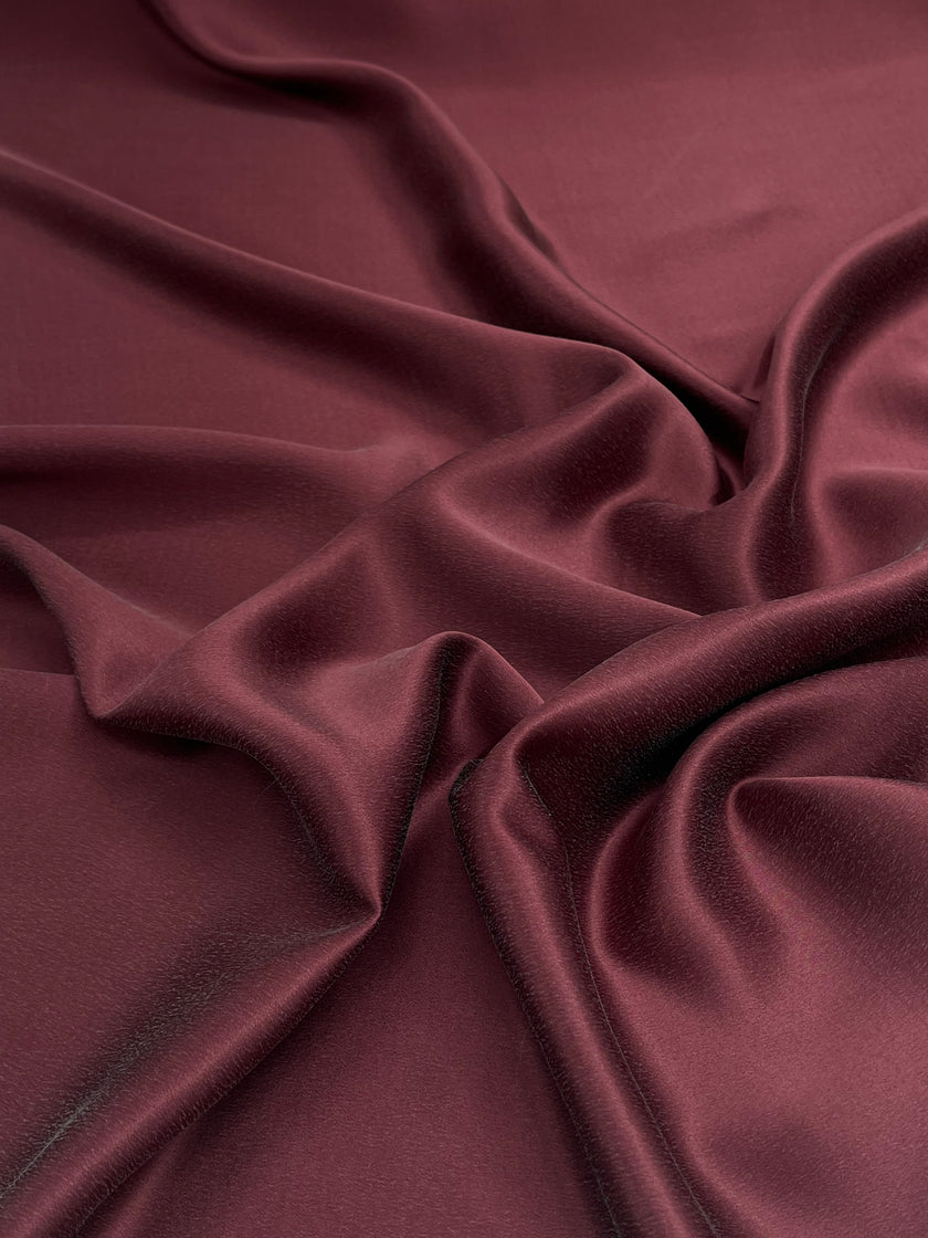 Burgundy Red  / Wine Red Stoned Silk Satin.