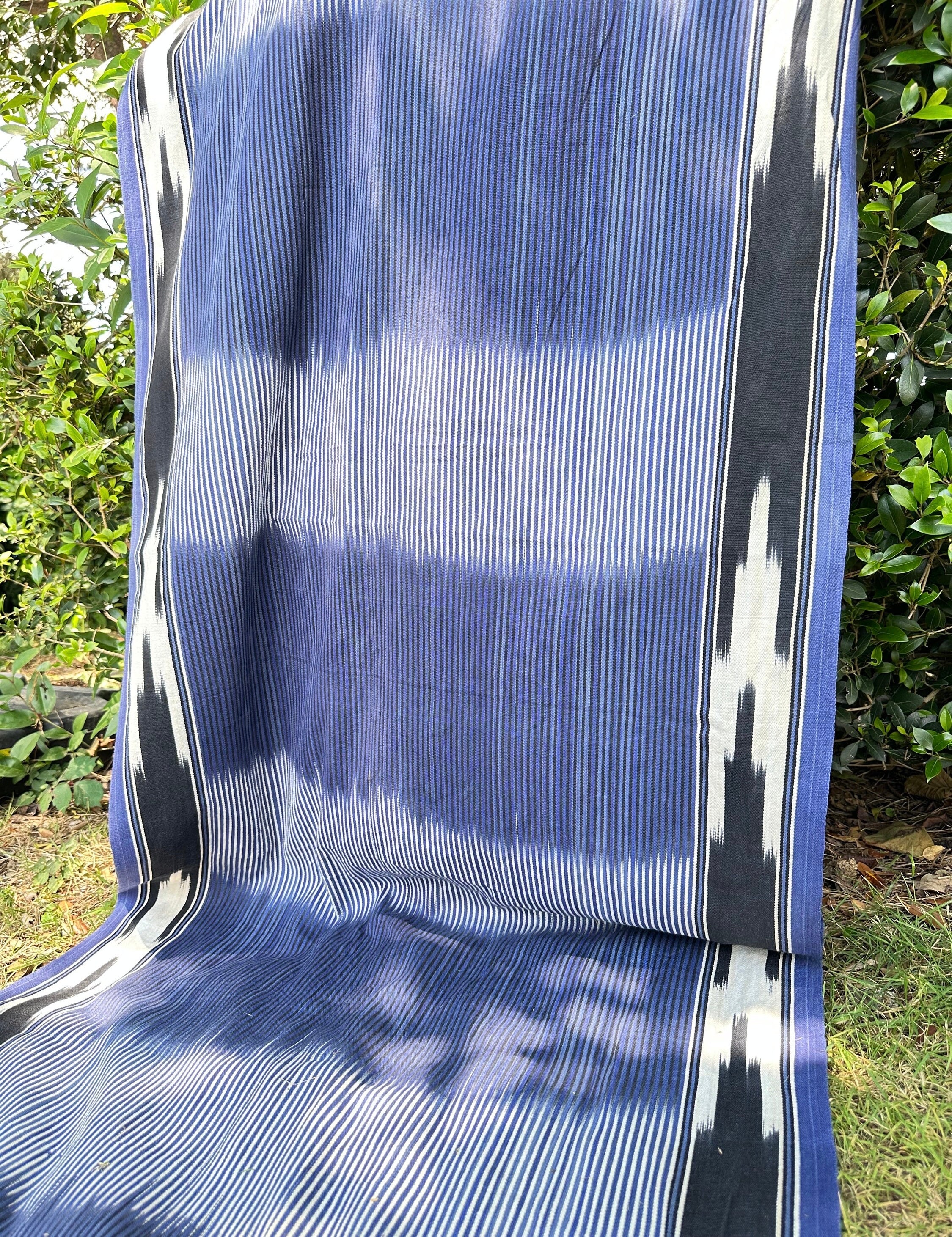 Indigo Fabric, Japanese Fabric, Shibori Fabric, Ikat Fabric cotton.