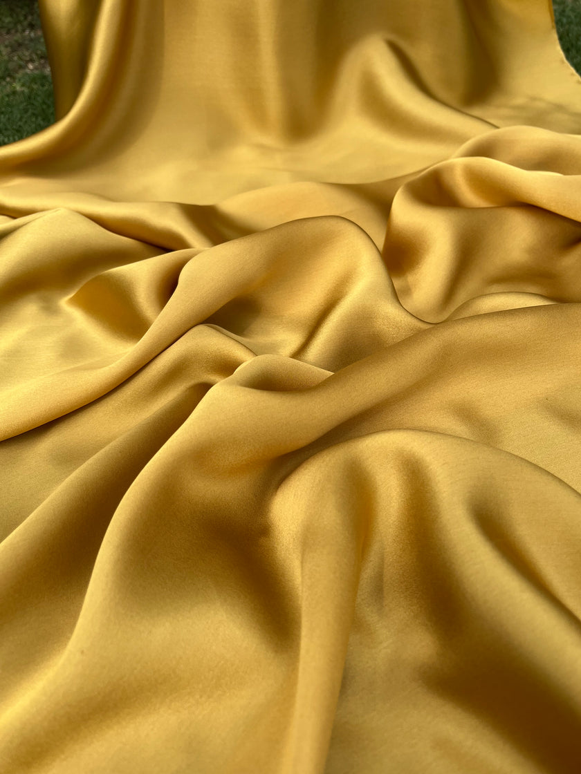 Gold Yellow Satin Pure Silk.