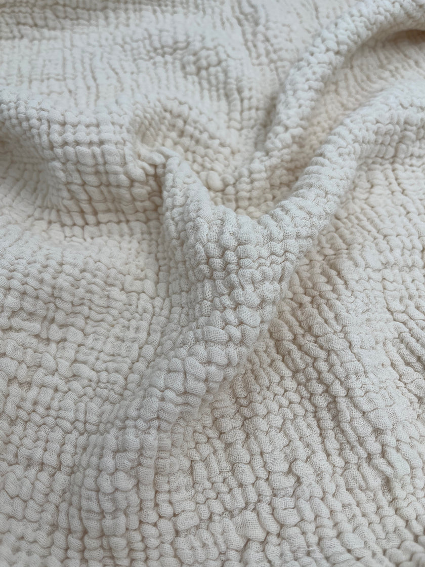Tissu mousseline par cour - Tissu mousseline biologique - Mousseline de coton pour bébé - Tissu gaze 4 couches par mètre, 180 CM DE LARGEUR. Couverture nouveau-né.
