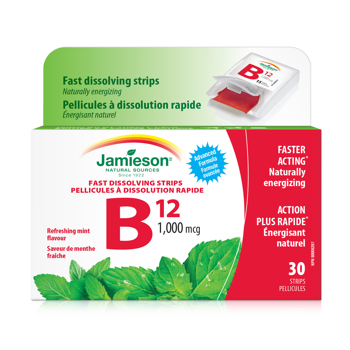 31000342 Jamieson Vitamin B12 Fast Dissolving Strips 1,000 mcg, 30 ct 2777_MAIN