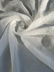 Transparent White Crinkle Effect Satin Pure Silk.