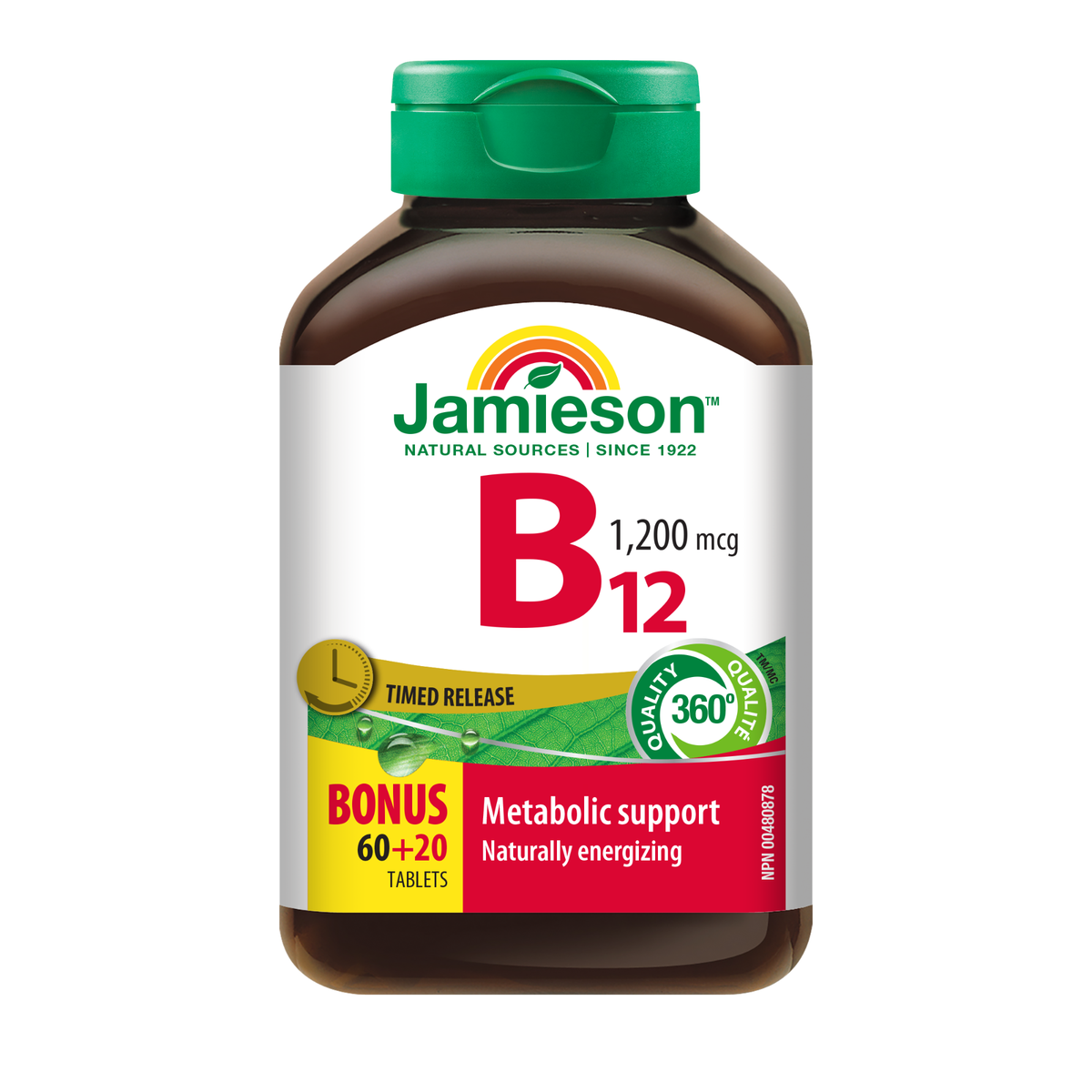 31000349 Jamieson Vitamin B12 Timed Release 1,200 mcg, 80 ct 31000349_MAIN