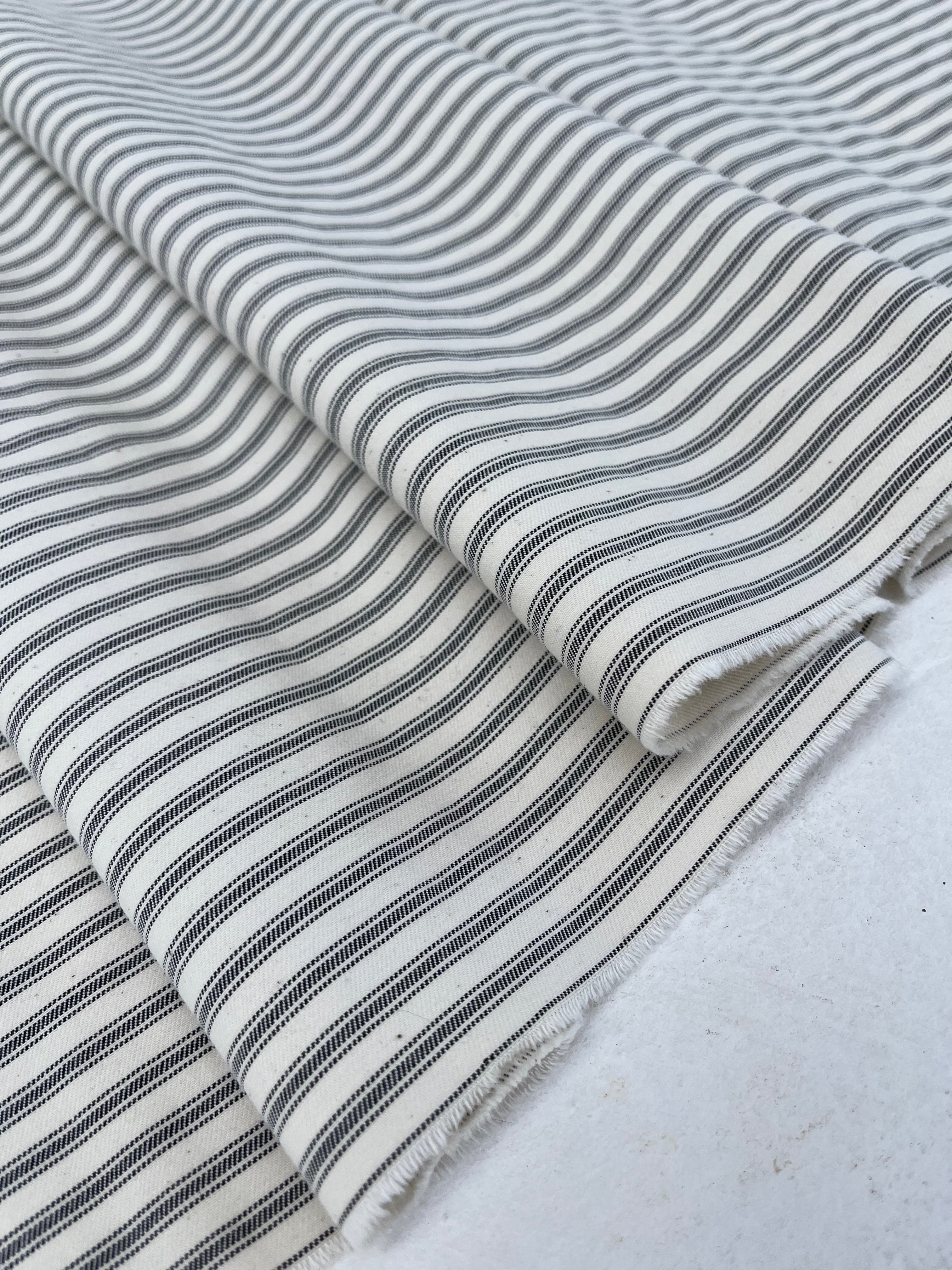 Heavy Weight Softened Cotton Fabric By The Yard - Upholstery Striped 280/m2