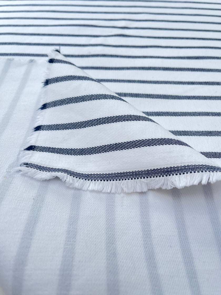 Heavy Weight Softened Cotton Fabric By The Yard- Upholstery Striped /400/gr