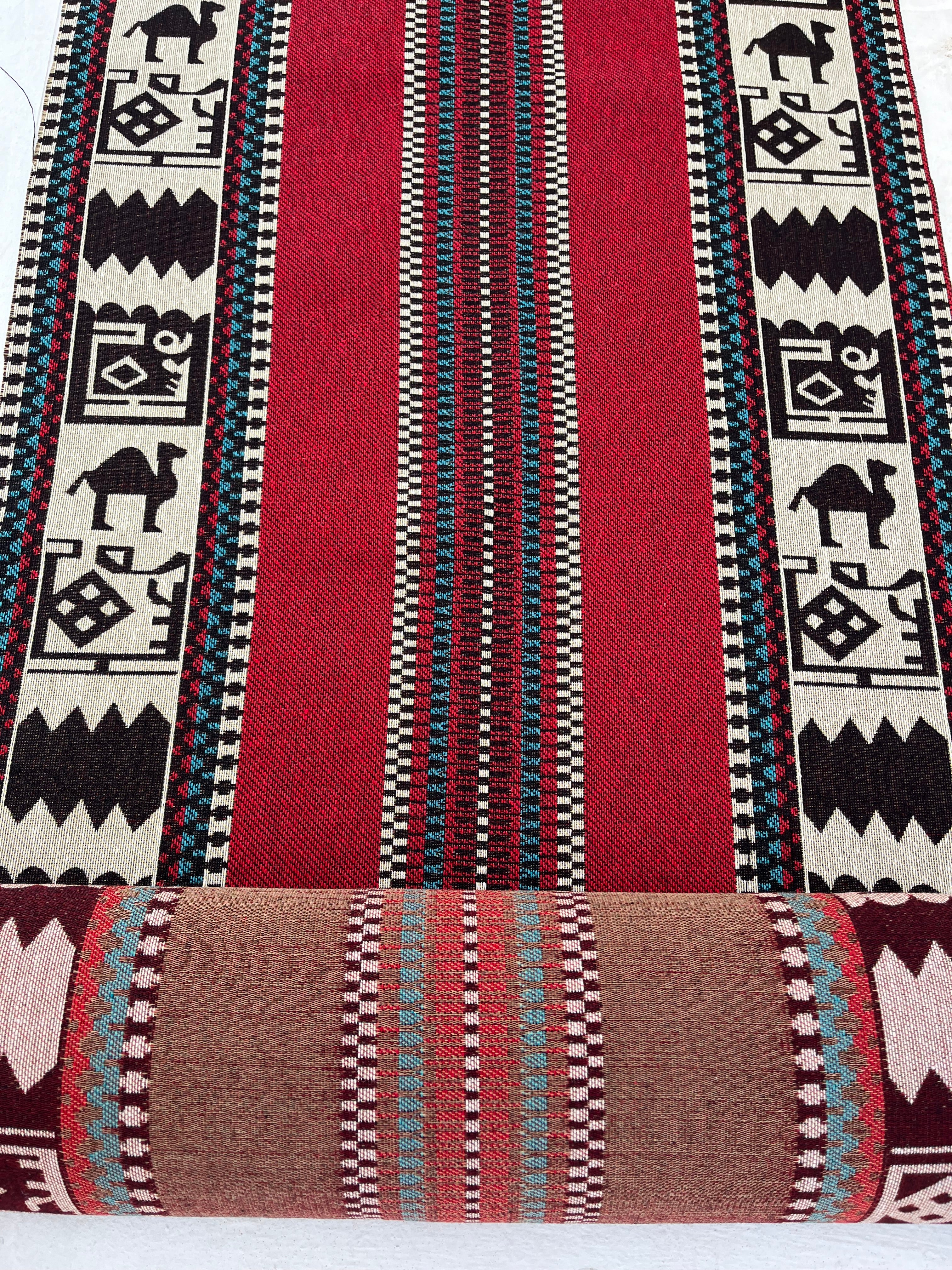 Ağır Ağırlık Kalın Jakarlı Pamuklu Kumaş Metre 400/m2 - Döşemelik Geleneksel Anadolu Etnik Desenli - Döşemelik Kumaşlar. %70 Pamuk %30 Polyester - 140 cm Genişlik. Halı Dokuma Mavi, Kırmızı, Sarı, Siyah Çok Renkli Seçenekler