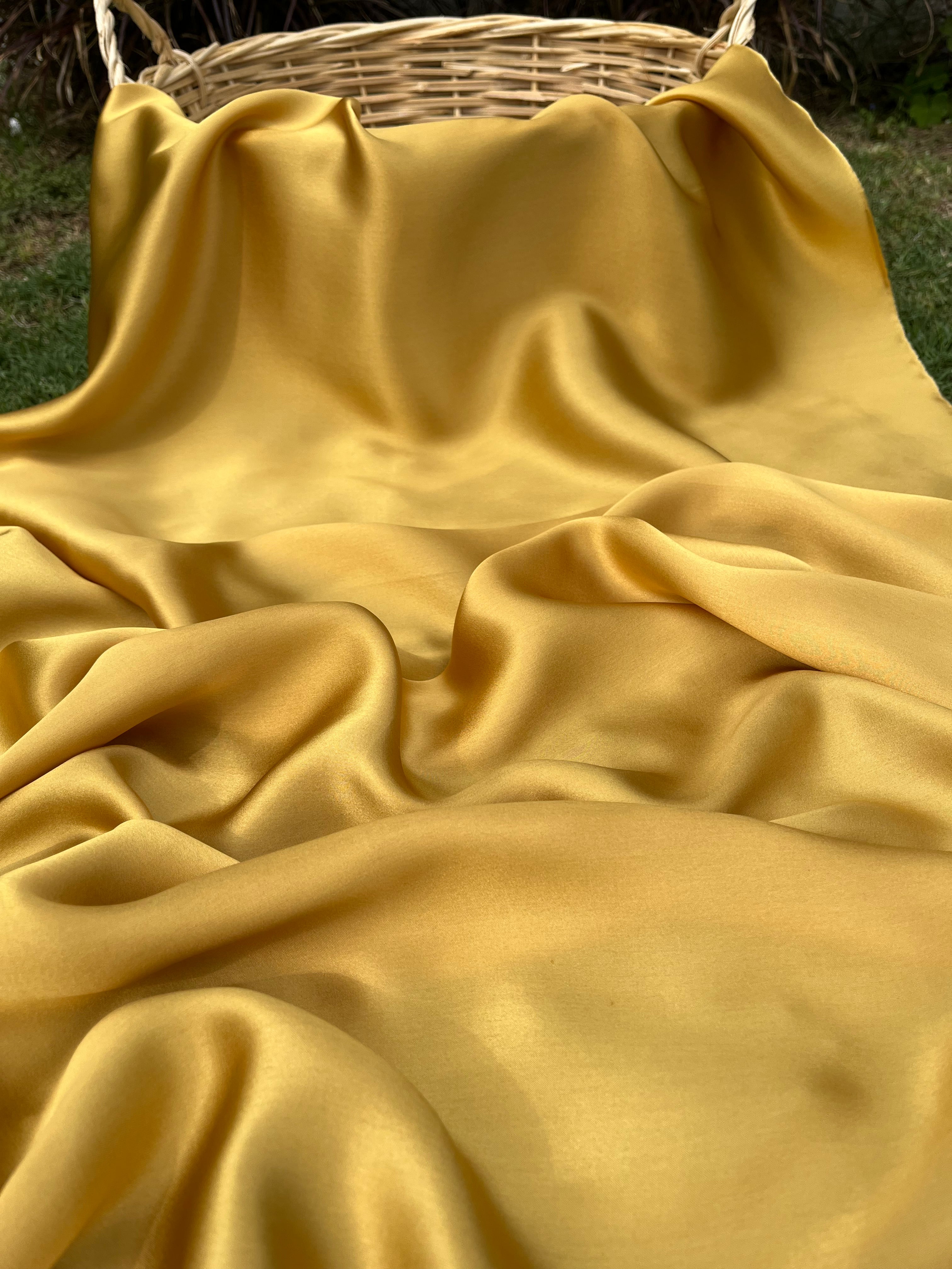 Gold Yellow Satin Pure Silk.