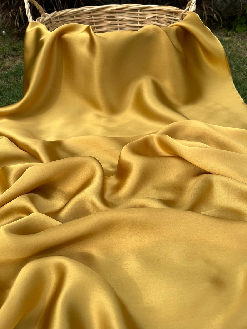 Gold Yellow Satin Pure Silk.
