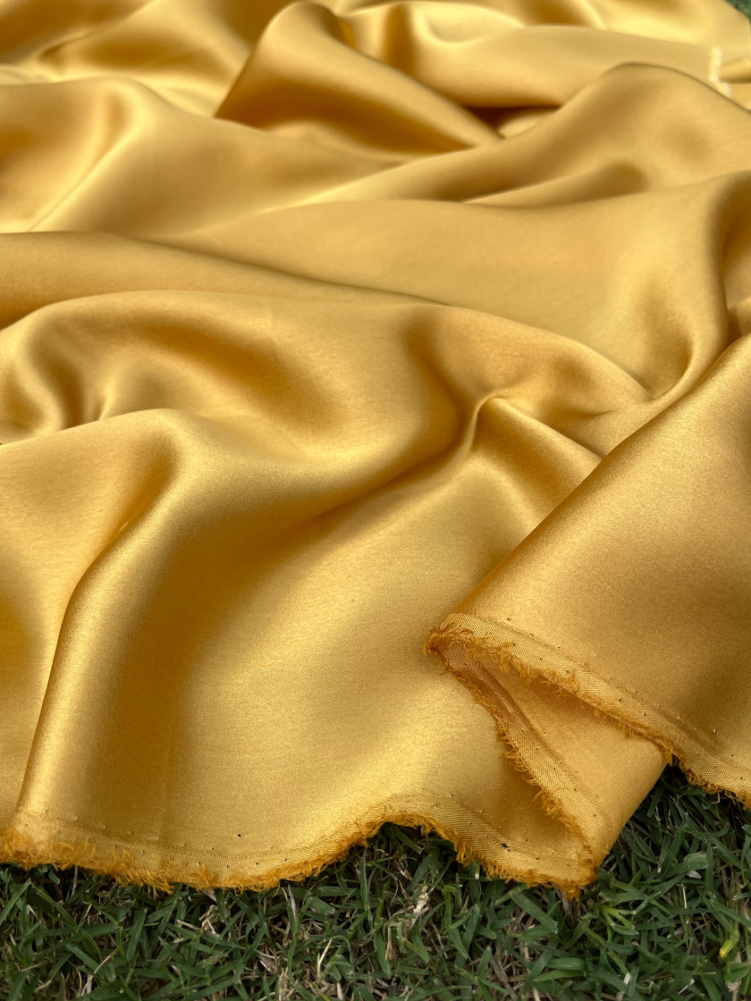 Gold Yellow Satin Pure Silk.