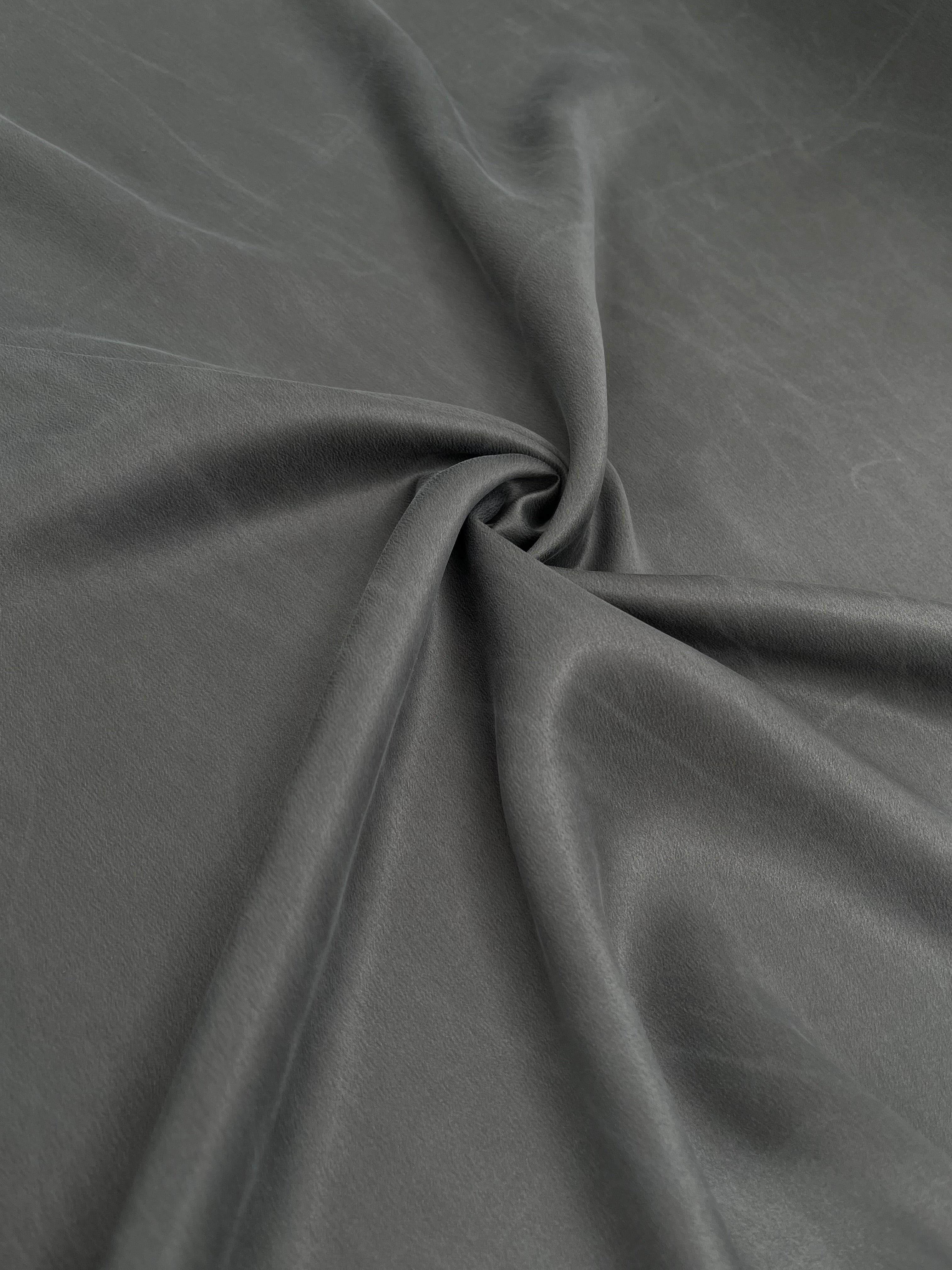 Stoned Gray Satin Pure Silk.
