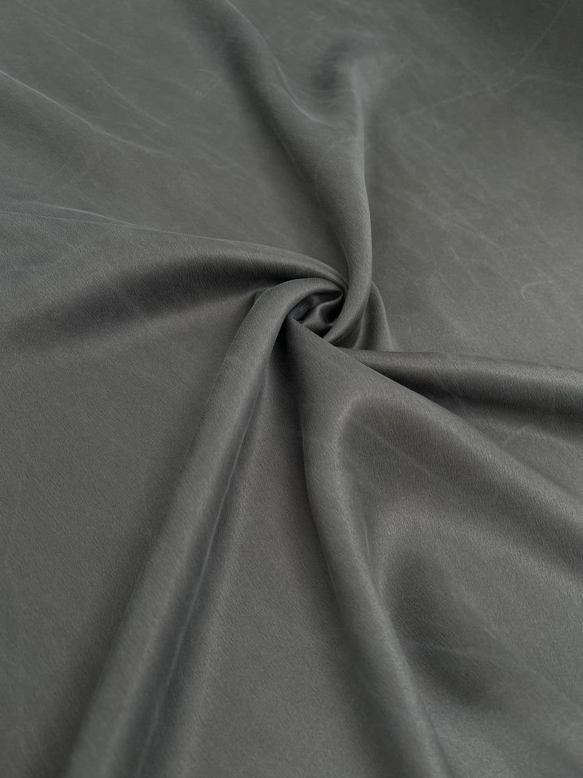 Stoned Gray Satin Pure Silk.