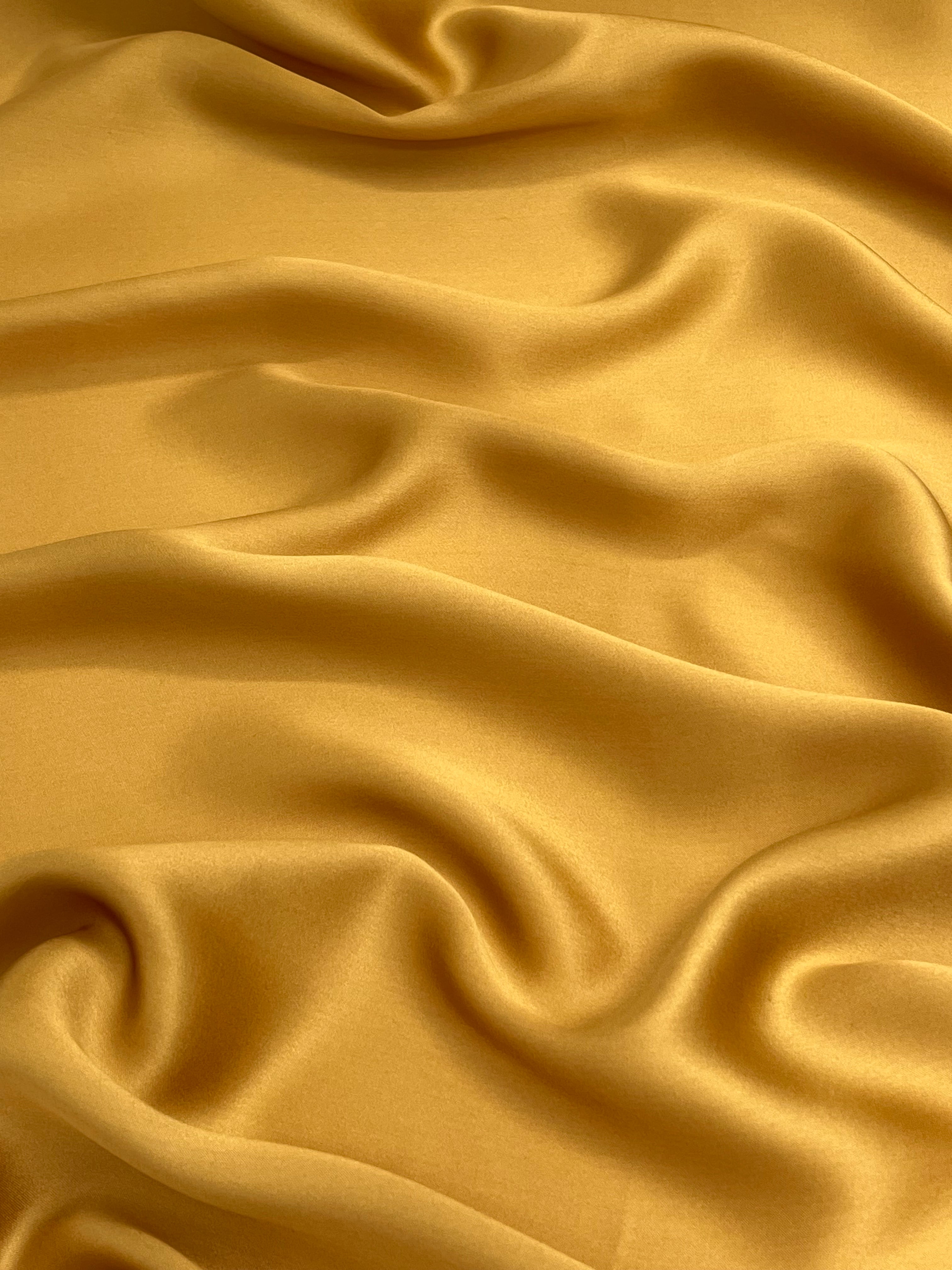 Gold Yellow Satin Pure Silk.
