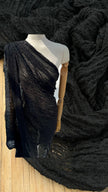 Black Textured Linen Fabric By The Yard Natural Fabrics.