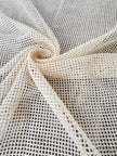 Tissu biologique doux en coton maillé, blanc écru - options de couleur noire disponibles, tissu en maille fluide transparent et doux.