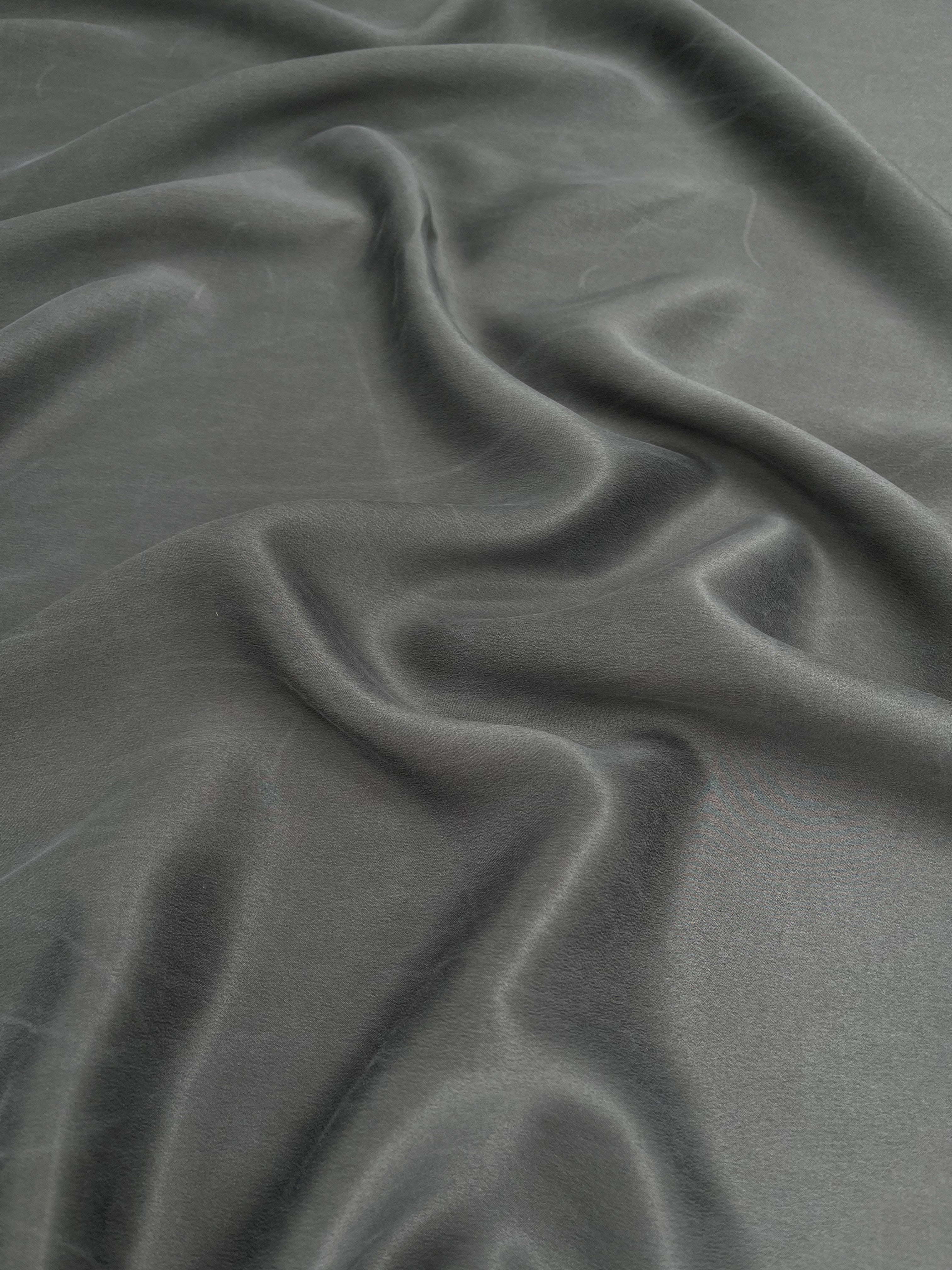 Stoned Gray Satin Pure Silk.