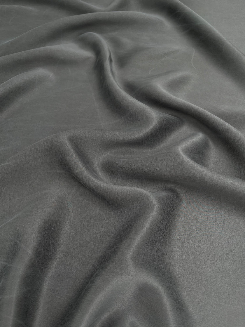 Stoned Gray Satin Pure Silk.