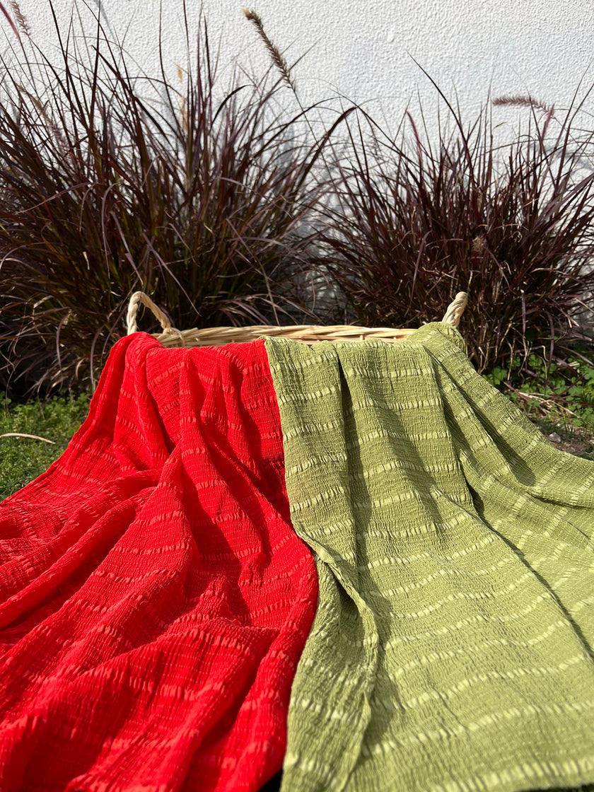 Stretchy Silk, Crinkle Silk.