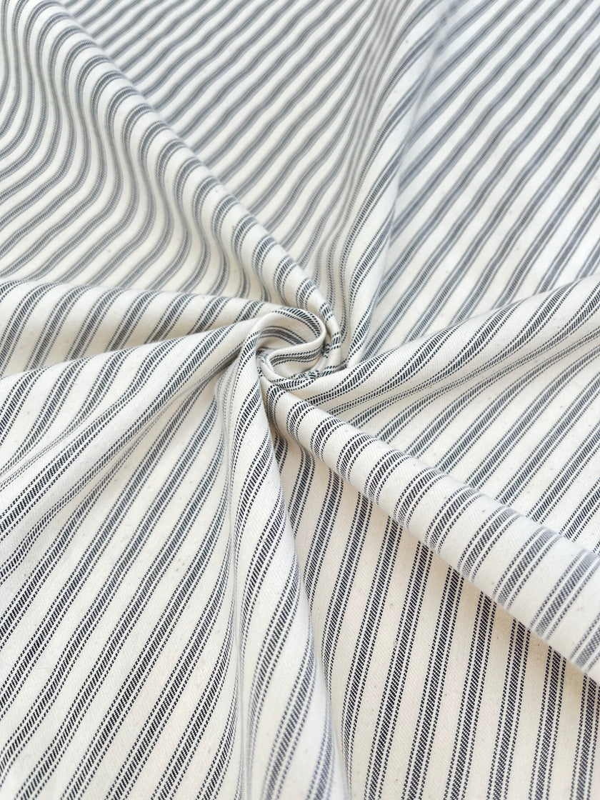 Heavy Weight Softened Cotton Fabric By The Yard - Upholstery Striped 280/m2