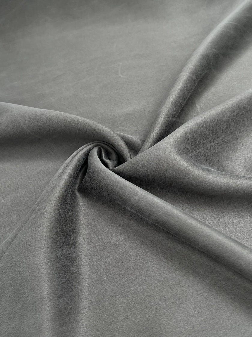 Stoned Gray Satin Pure Silk.