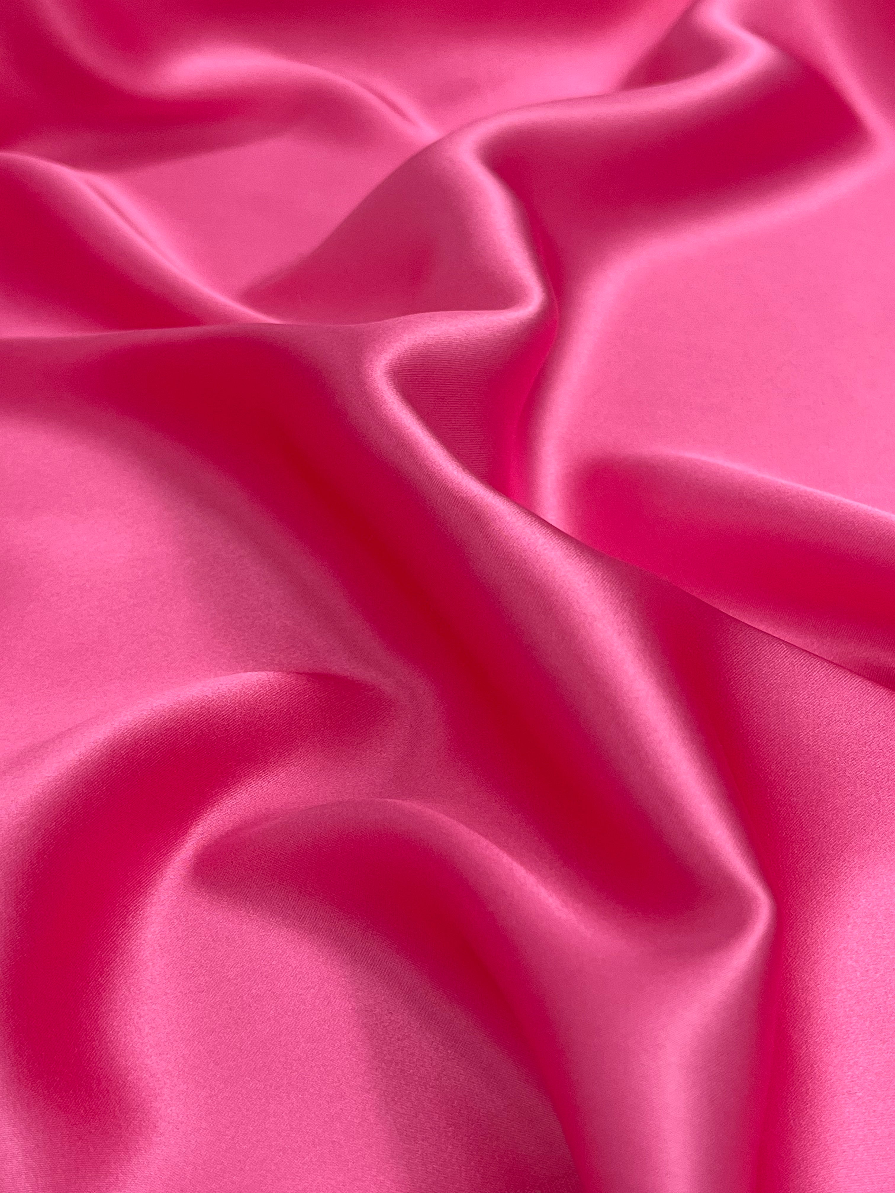 Pink Satin Pure Silk, Silk By The Yard, Silk Chiffon, Mulberry Silk.