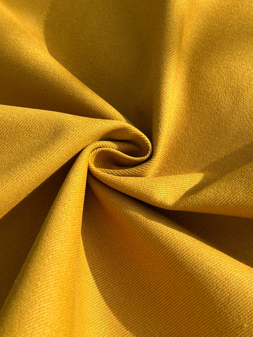 Mustard Yellow Heavy Weight Softened Thick Cotton Fabric By The Yard.
