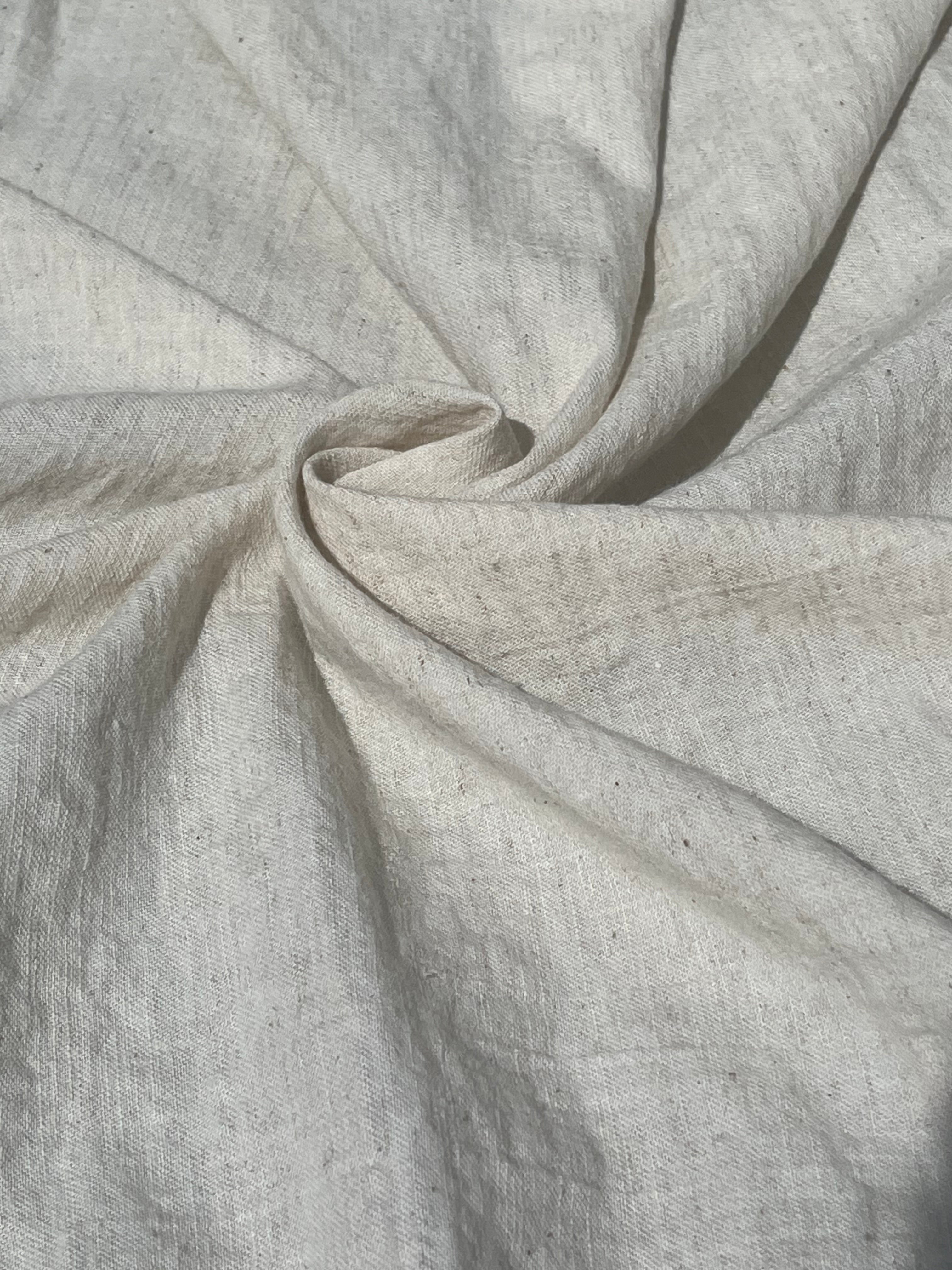 Neutral Unbleached Linen Organic Cotton Blended Fabric By The Meter.