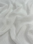 Transparent White Crinkle Effect Satin Pure Silk.