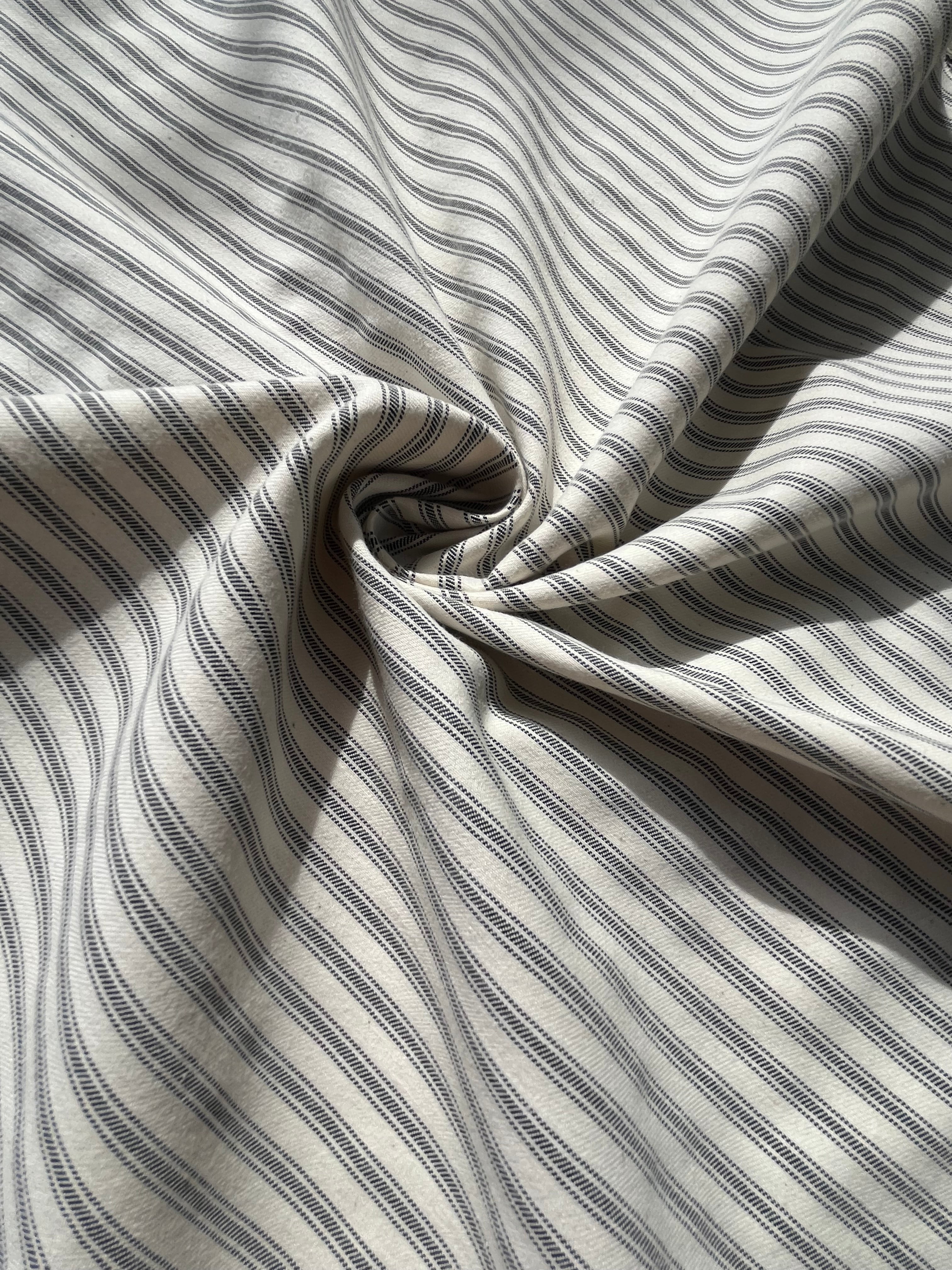 Heavy Weight Softened Cotton Fabric By The Yard - Upholstery Striped 280/m2