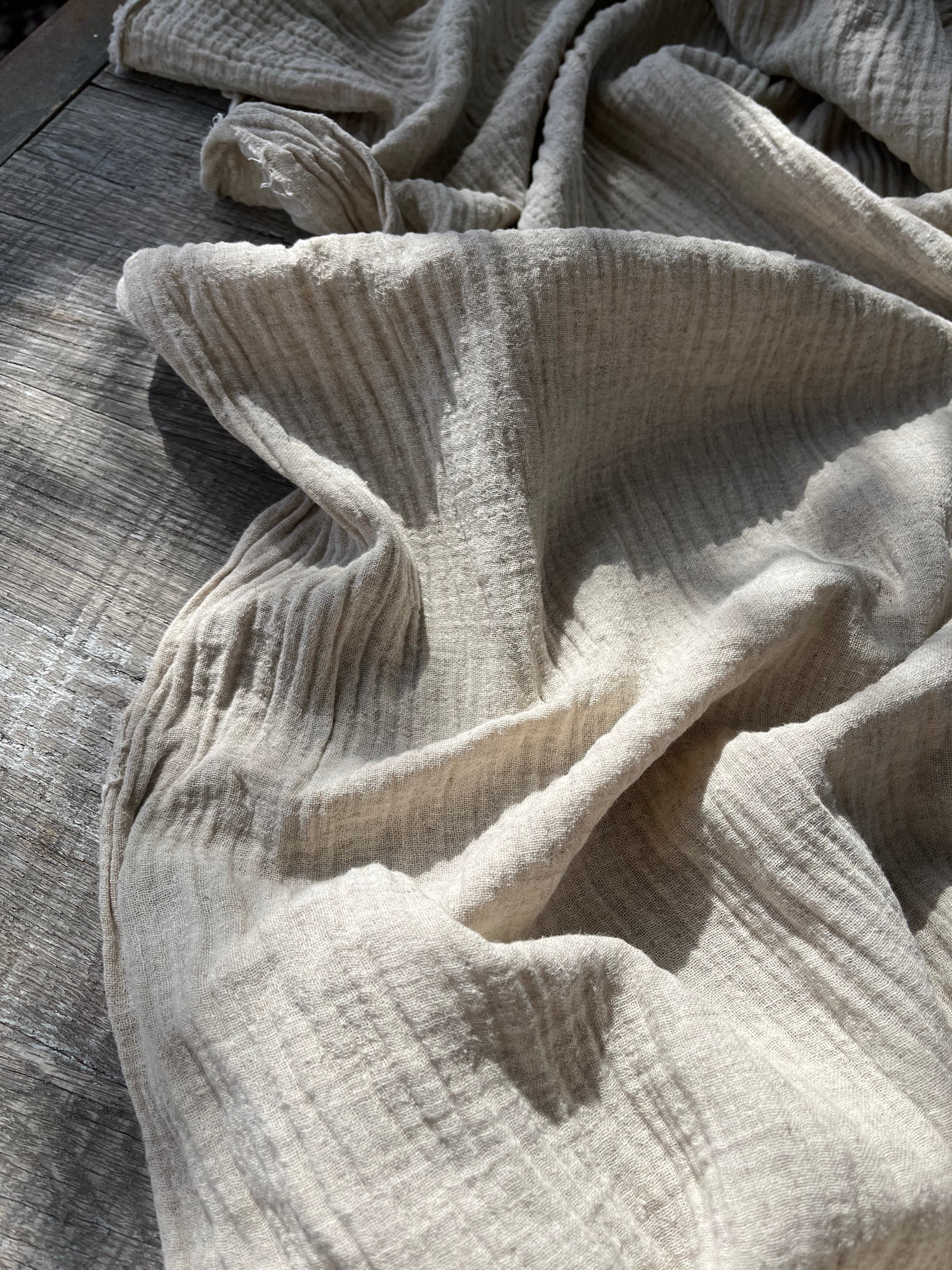 Linen Muslin Fabric. - Organic Muslin Fabric - Baby Cotton Muslin -