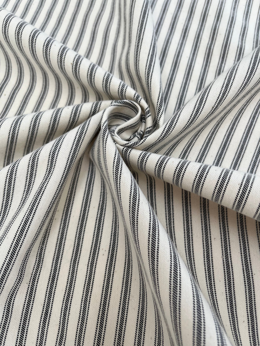 Heavy Weight Softened Cotton Fabric By The Yard - Upholstery Striped 280/m2