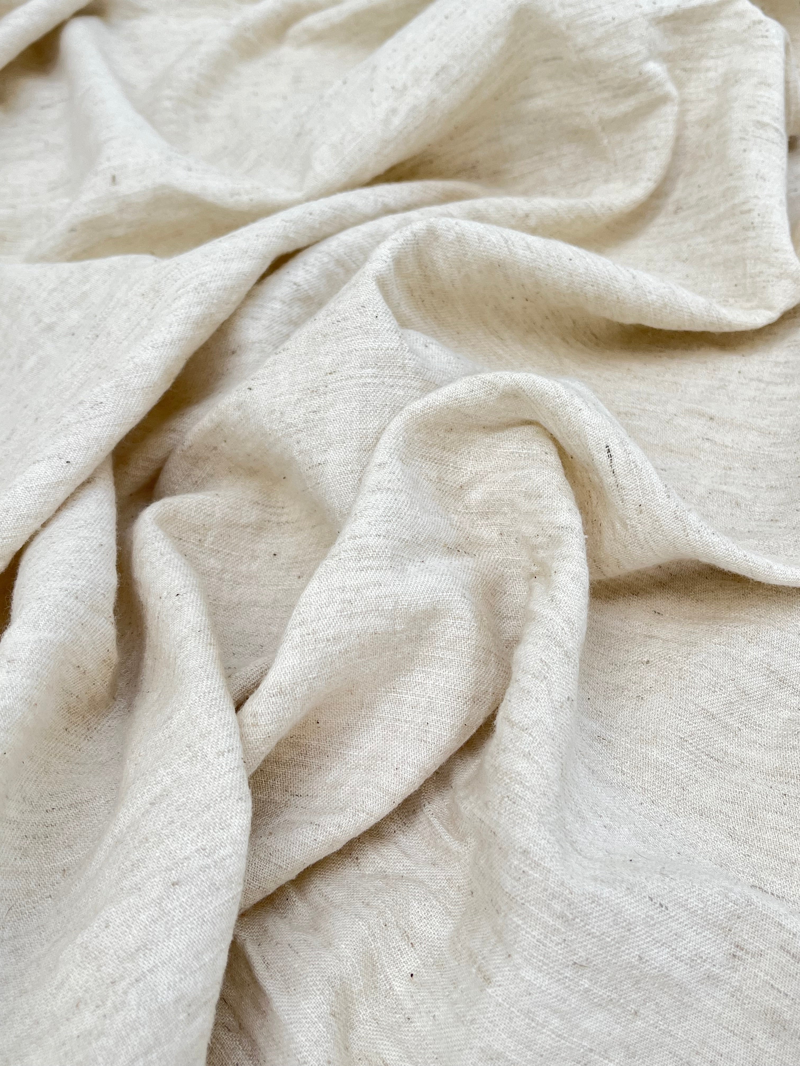 Neutral Unbleached Linen Organic Cotton Blended Fabric By The Meter.