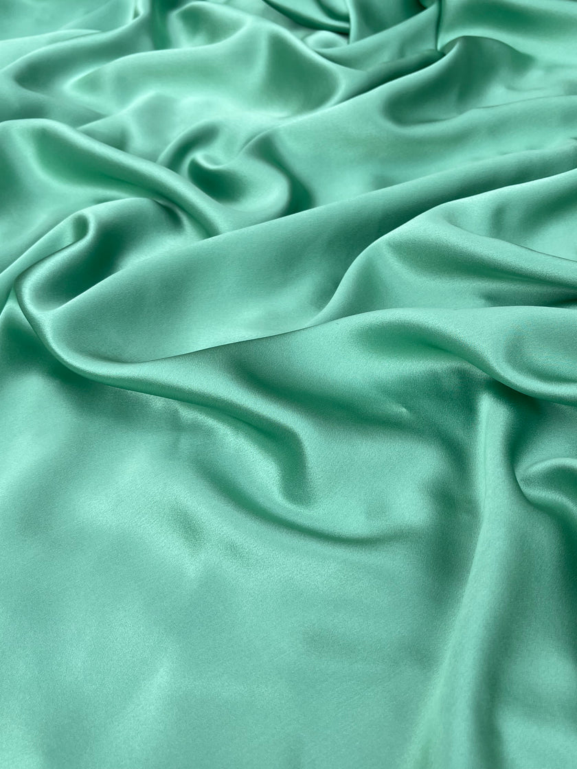 Spearmint Green Satin Pure Silk, Silk By The Yard.