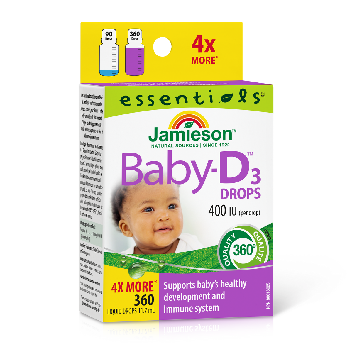 31000481 Jamieson Baby-D | Vitamin D3 Droplets 11.7 mL 6925_R2084_Baby-D3_Drops_400IU_CTN_MAIN