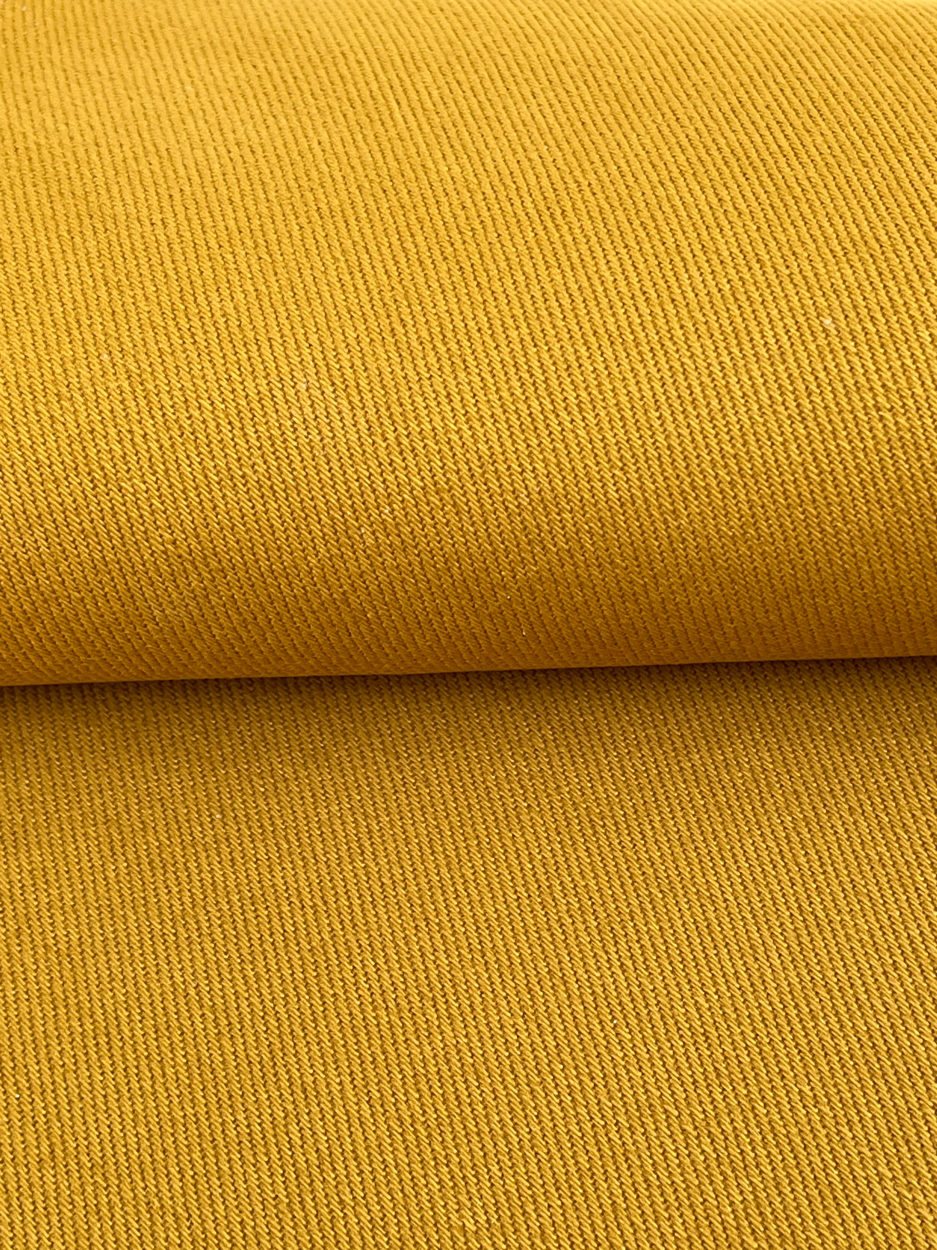Mustard Yellow Heavy Weight Softened Thick Cotton Fabric By The Yard.