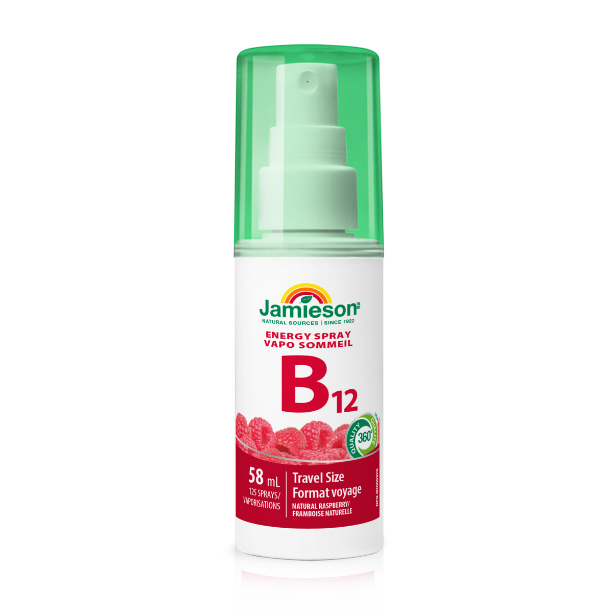 31000579 Jamieson Vitamin B12 Energy Spray 500 mcg, 58 mL 7860_R2094_B12_Spray_Raspberry_BTL_MAIN