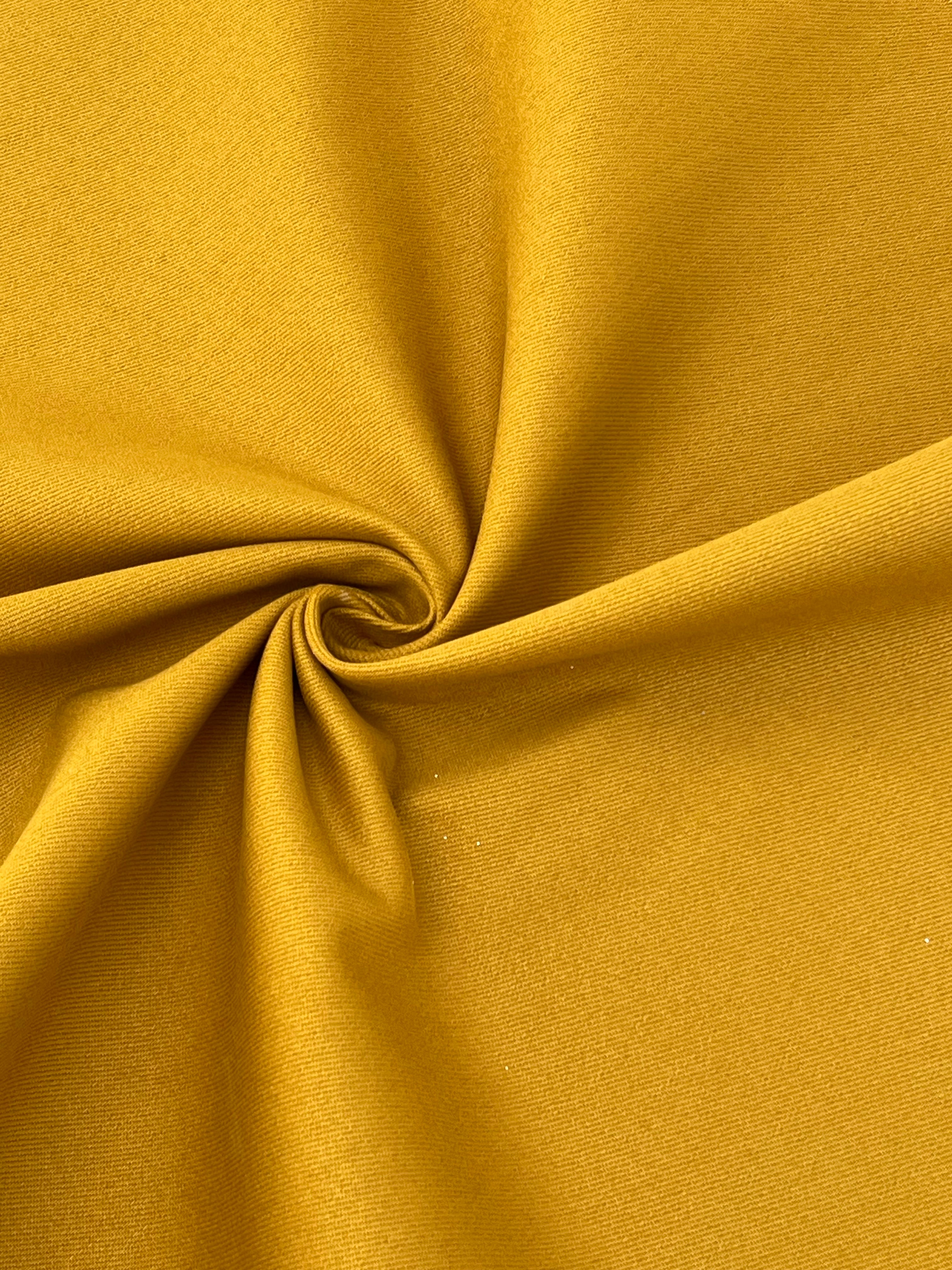 Mustard Yellow Heavy Weight Softened Thick Cotton Fabric By The Yard.