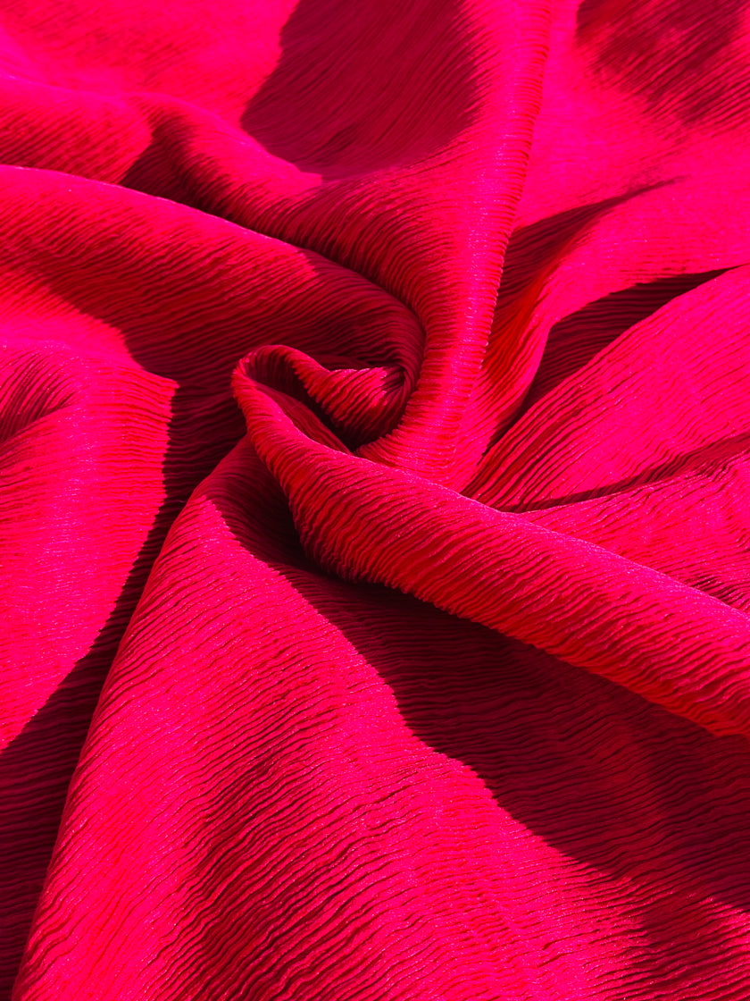 Fuchsia Pink Silk By The Yard, Natural Silk, Mulberry Silk, Crinkle Silk.